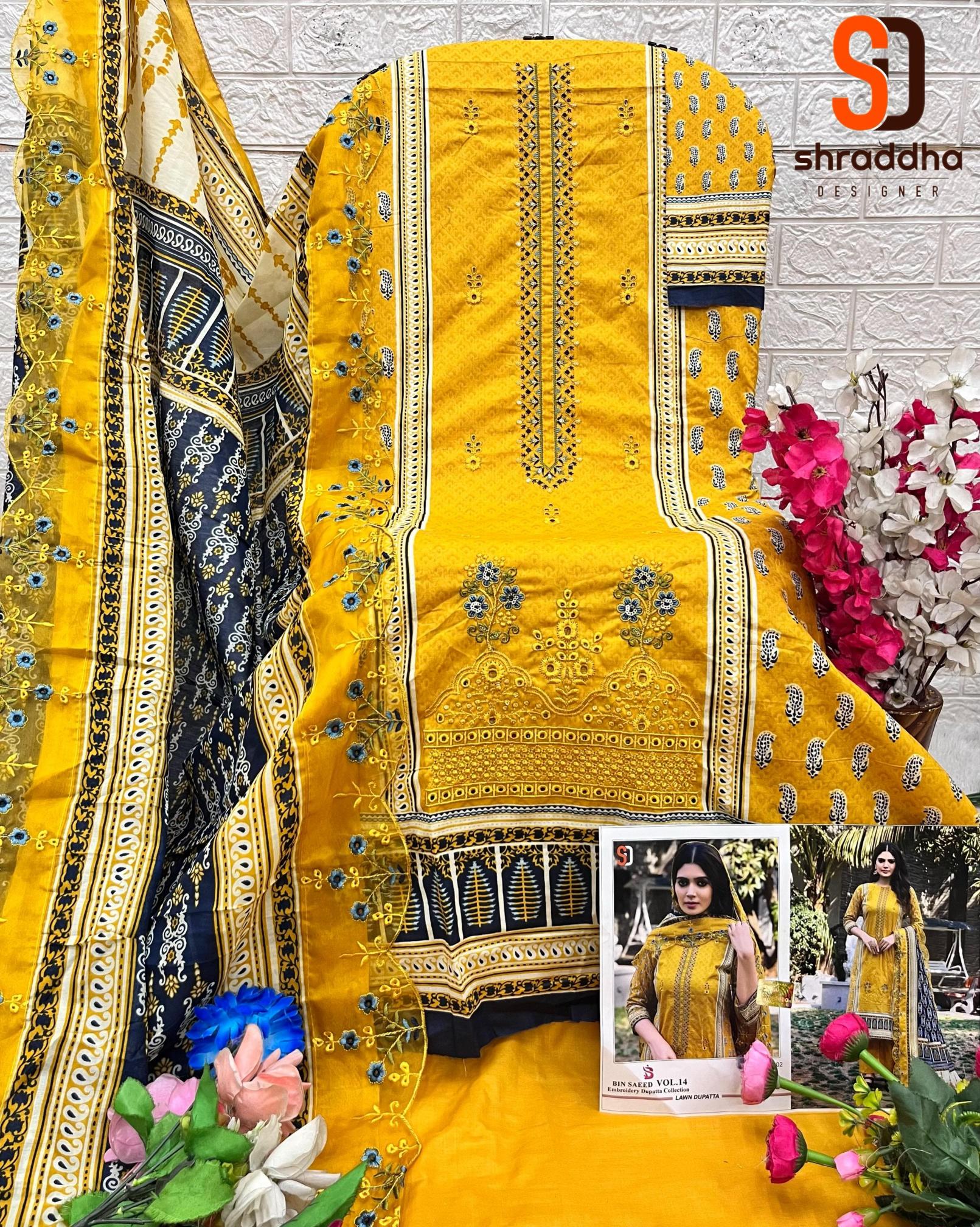 Sharaddha Bin Saeed Vol 14 catalog latest pakistani suits party wear