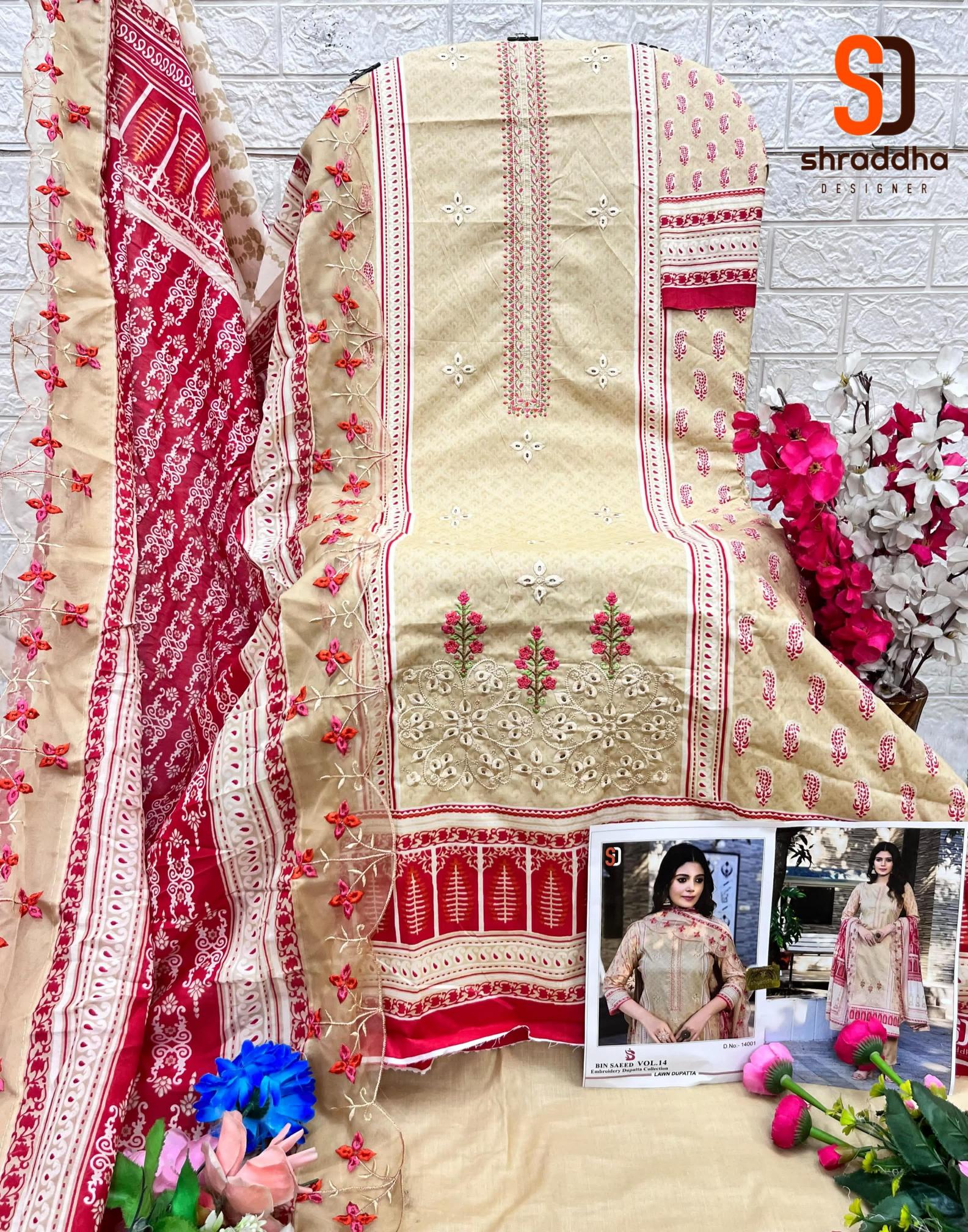 Sharaddha Bin Saeed Vol 14 catalog latest pakistani suits party wear