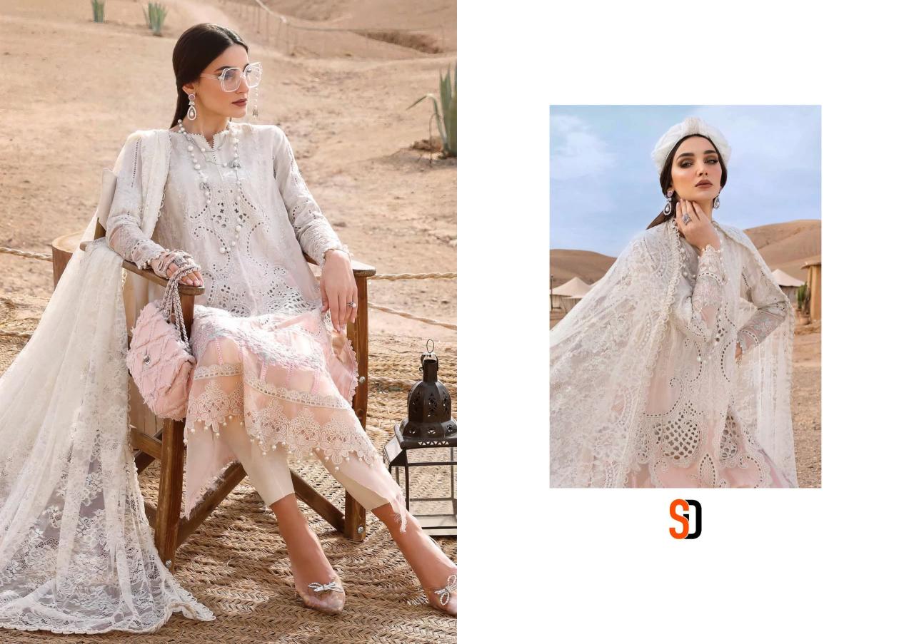 Shraddha Maria B Lawn Catalog Chiffon Dupatta pakistani lawn suit price in india
