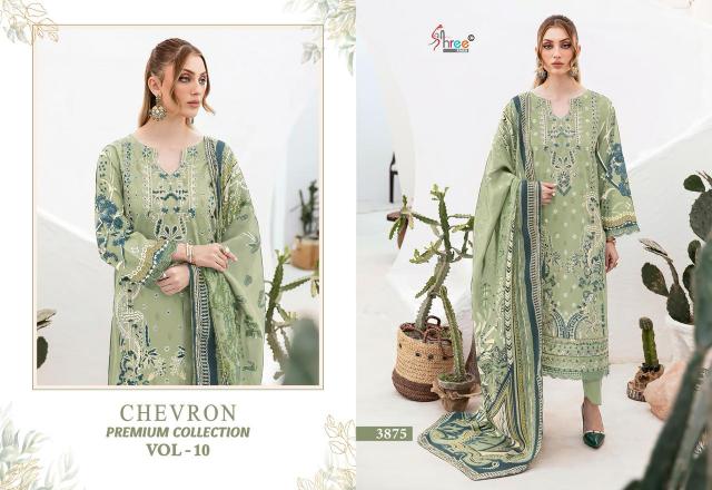 Shree Chevron Premium Collection Vol 10 Catalog Chiffon Dupatta pakistani bridal suits in delhi
