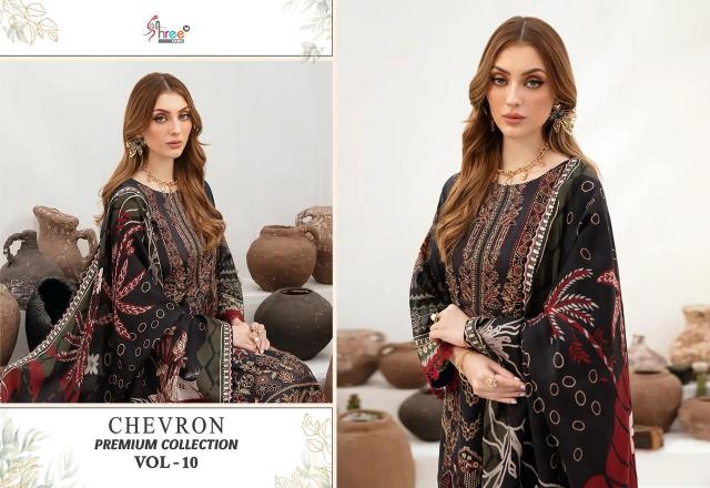Shree Chevron Premium Collection Vol 10 Catalog Cotton Dupatta pakistani best salwar suits