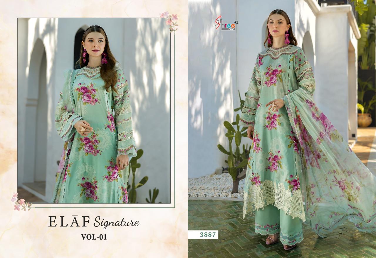 Shree Fabs Elaf Signature Vol 1 catalog Chiffon Duppatta pakistani designer suits india