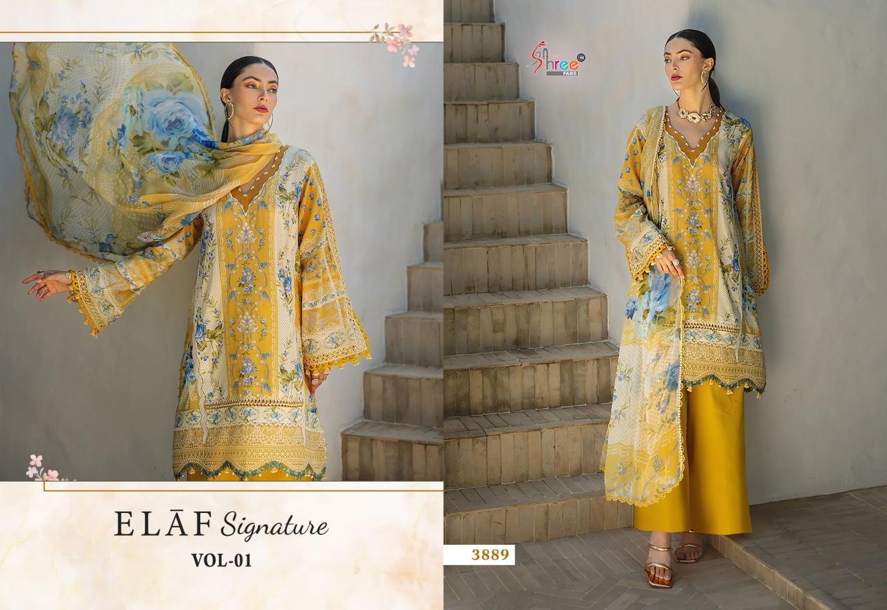 Shree Fabs Elaf Signature Vol 1 catalog Chiffon Duppatta pakistani designer suits india