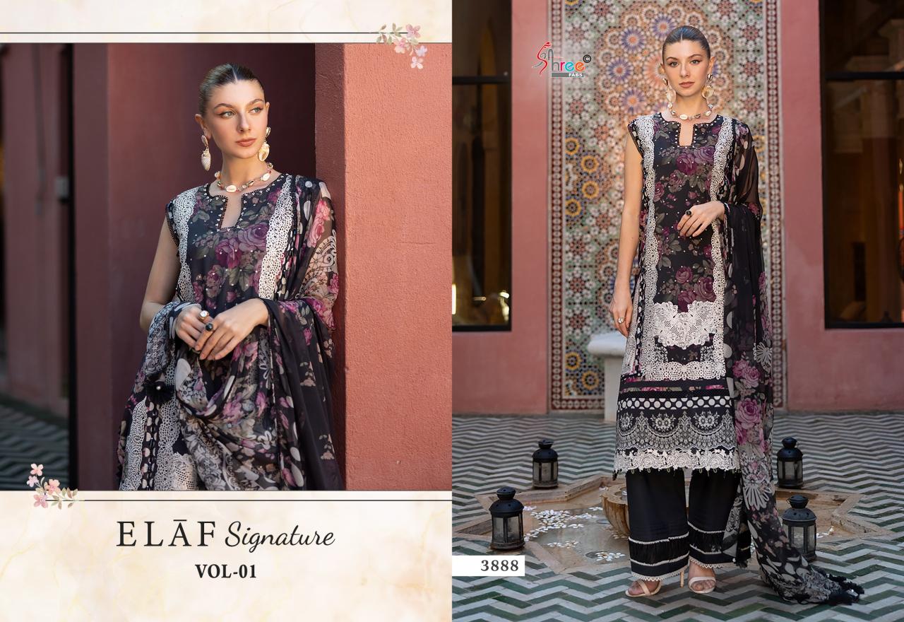 Shree Fabs Elaf Signature Vol 1 catalog Chiffon Duppatta pakistani designer suits india