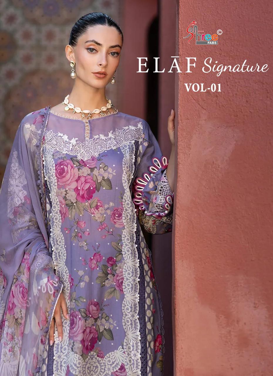 Shree Fabs Elaf Signature Vol 1 catalog Cotton Dupatta new pakistani designer suits 2025