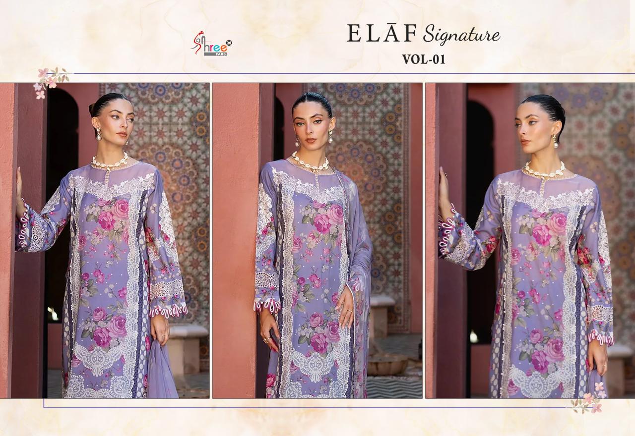 Shree Fabs Elaf Signature Vol 1 catalog Cotton Dupatta new pakistani designer suits 2025