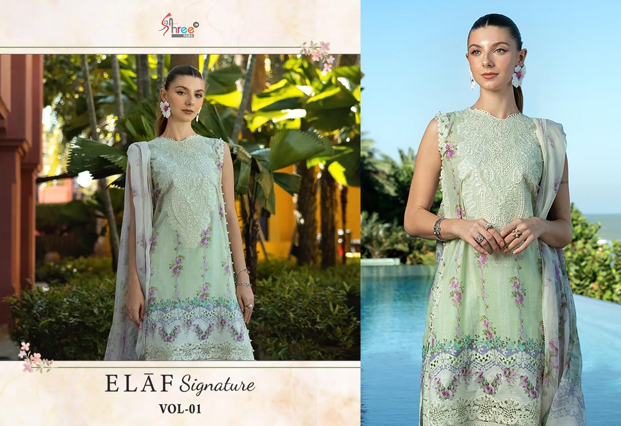 Shree Fabs Elaf Signature Vol 1 catalog Cotton Dupatta new pakistani designer suits 2025