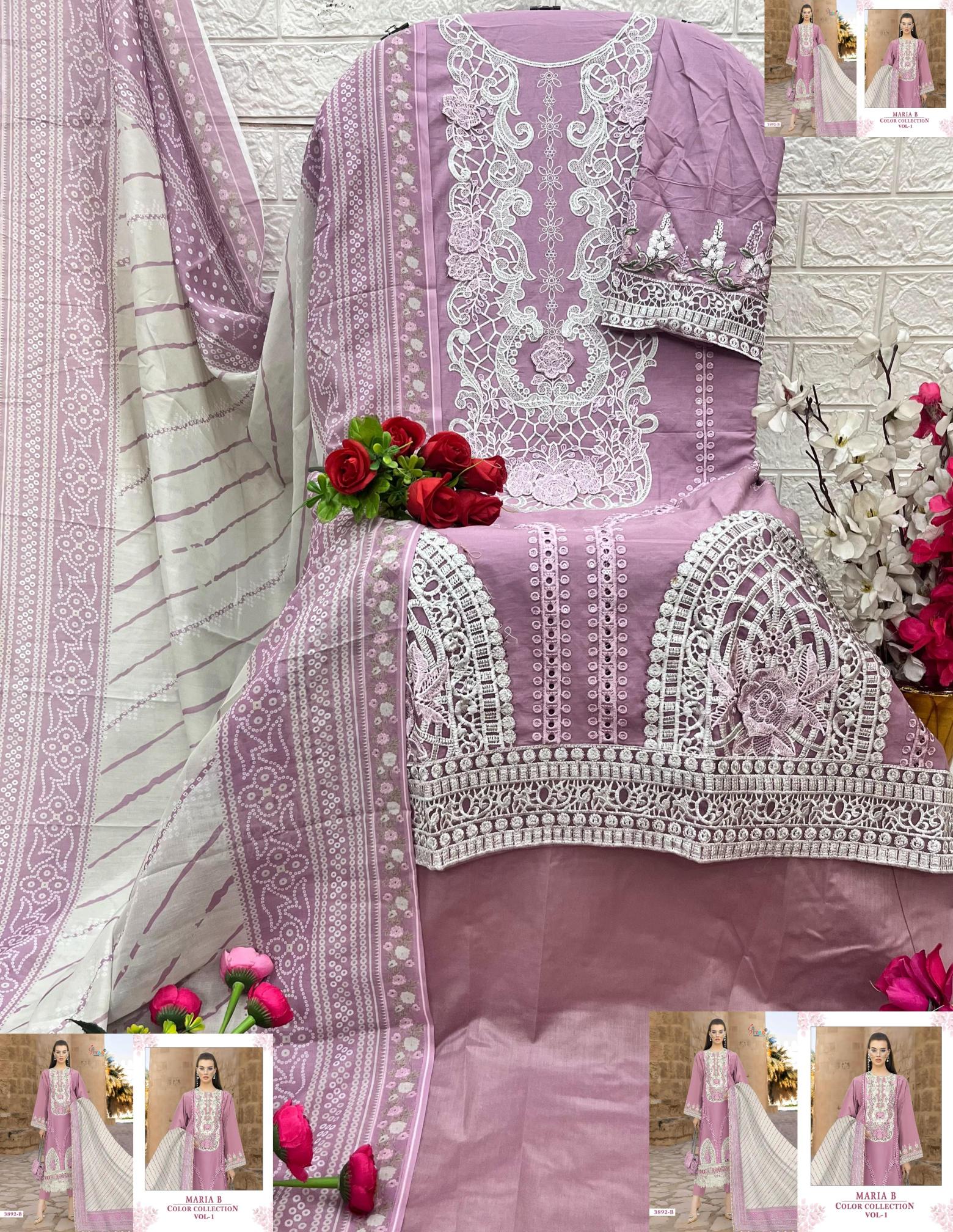 Shree Fabs Maria B Color Collection Vol 1 catalog Chiffon Dupatta female suits fabric online pakistani