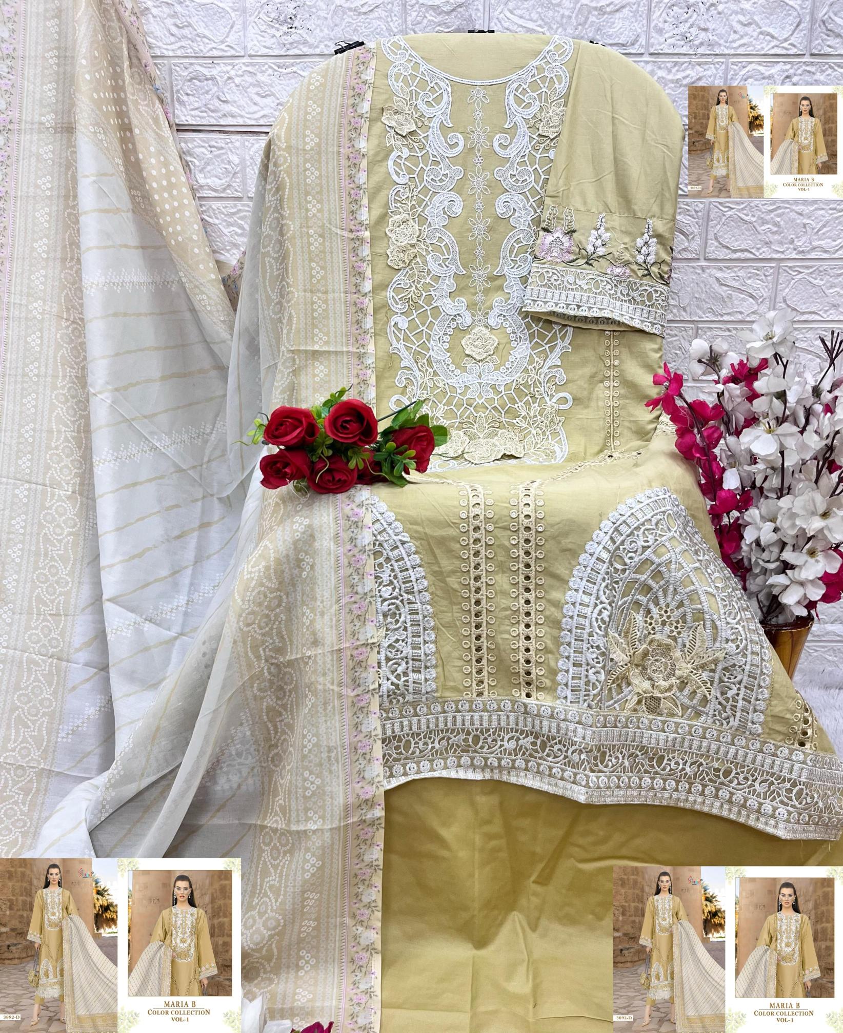 Shree Fabs Maria B Color Collection Vol 1 catalog Chiffon Dupatta female suits fabric online pakistani