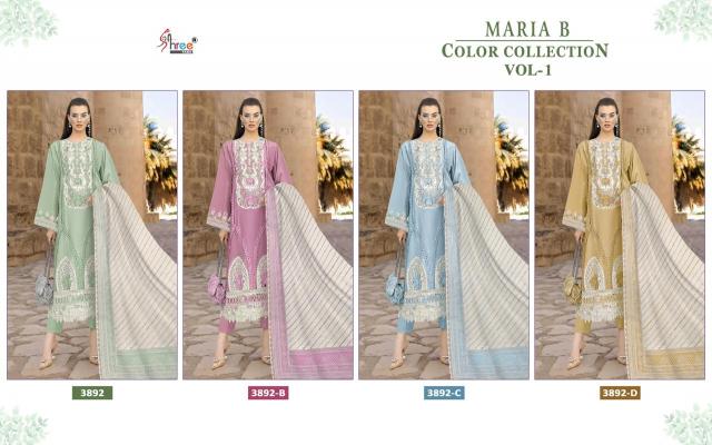 Shree Fabs Maria B Color Collection Vol 1 catalog Chiffon Dupatta female suits fabric online pakistani