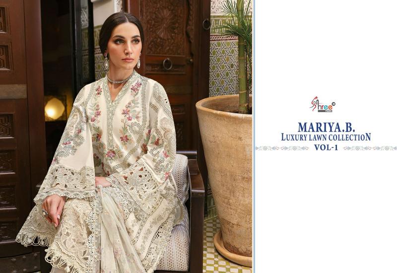 Shree Fabs Mariya B Luxury Lawn Collection Vol 1 catalog Chiffon Dupatta latest pakistani sharara suits
