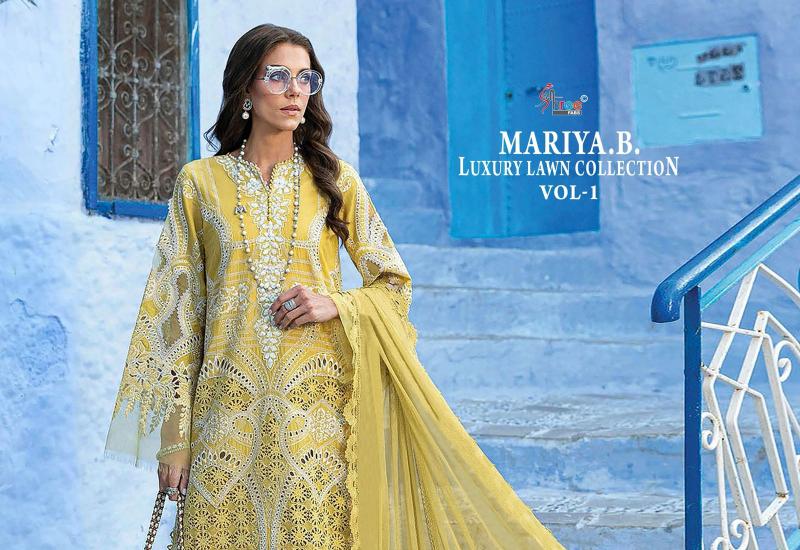 Shree Fabs Mariya B Luxury Lawn Collection Vol 1 catalog Chiffon Dupatta latest pakistani sharara suits