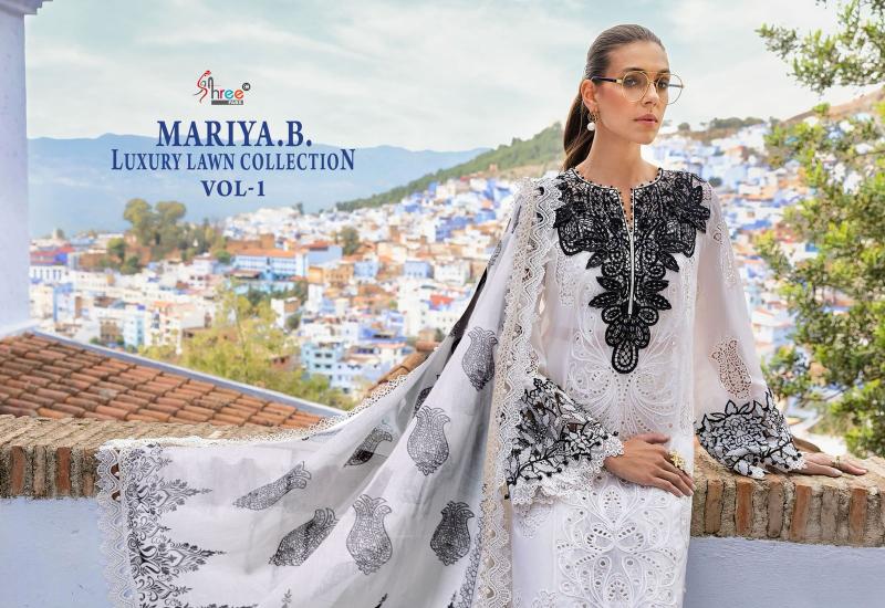 Shree Fabs Mariya B Luxury Lawn Collection Vol 1 catalog Chiffon Dupatta latest pakistani sharara suits