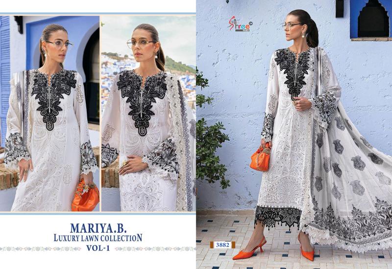 Shree Fabs Mariya B Luxury Lawn Collection Vol 1 catalog Chiffon Dupatta latest pakistani sharara suits