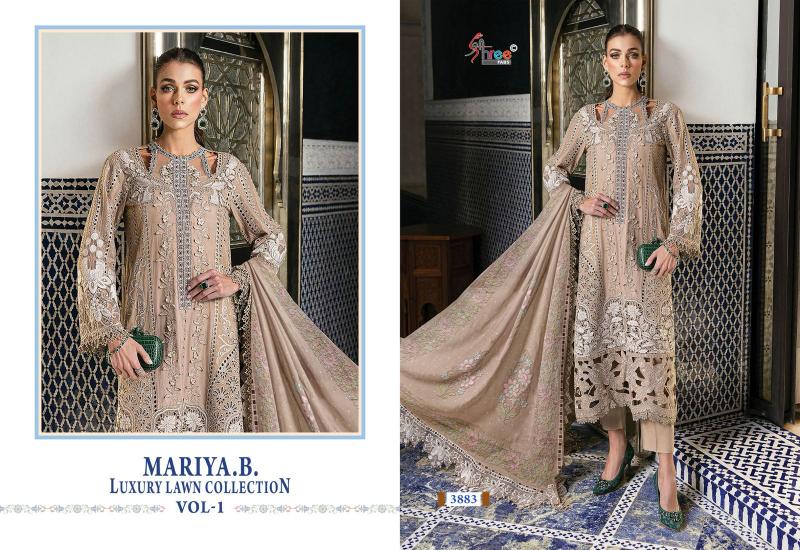 Shree Fabs Mariya B Luxury Lawn Collection Vol 1 catalog Chiffon Dupatta latest pakistani sharara suits