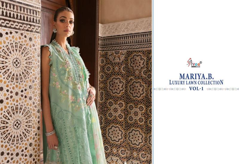 Shree Fabs Mariya B Luxury Lawn Collection Vol 1 catalog Chiffon Dupatta latest pakistani sharara suits