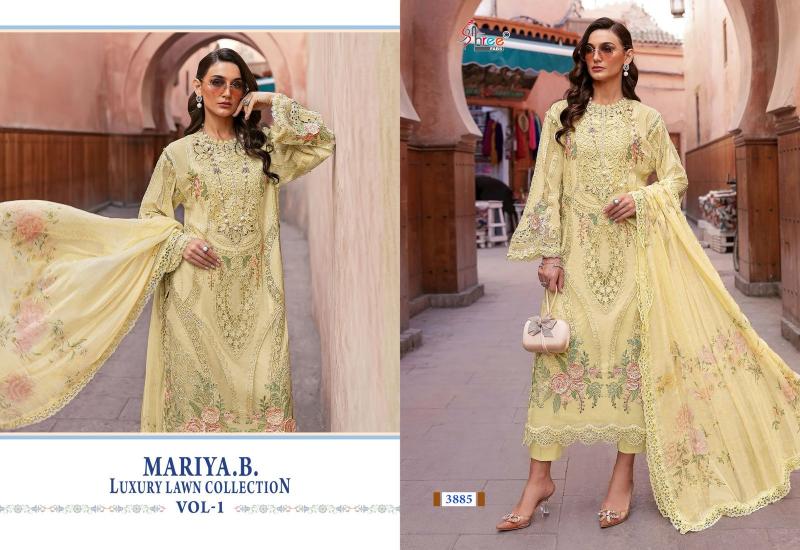 Shree Fabs Mariya B Luxury Lawn Collection Vol 1 catalog Chiffon Dupatta latest pakistani sharara suits