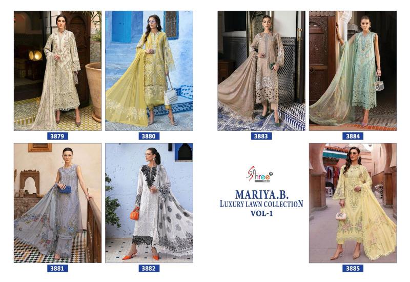 Shree Fabs Mariya B Luxury Lawn Collection Vol 1 catalog Chiffon Dupatta latest pakistani sharara suits