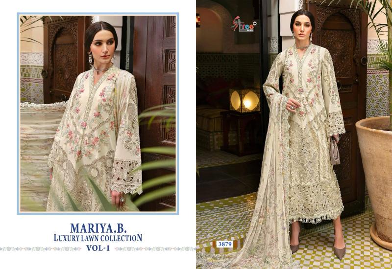 Shree Fabs Mariya B Luxury Lawn Collection Vol 1 catalog Chiffon Dupatta latest pakistani sharara suits