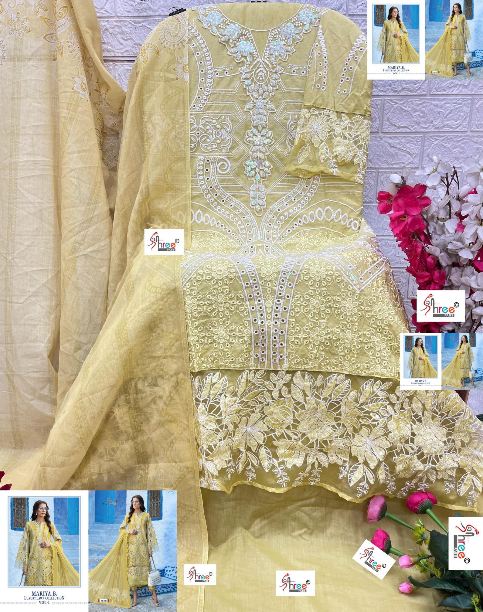 Shree Fabs Mariya B Luxury Lawn Collection Vol 1 catalog Cotton Dupatta latest pakistani punjabi suits images