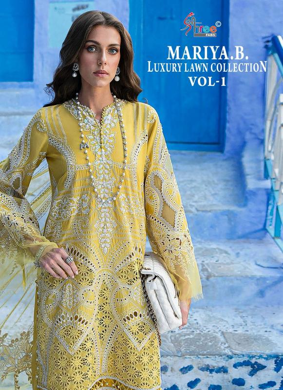 Shree Fabs Mariya B Luxury Lawn Collection Vol 1 catalog Cotton Dupatta latest pakistani punjabi suits images