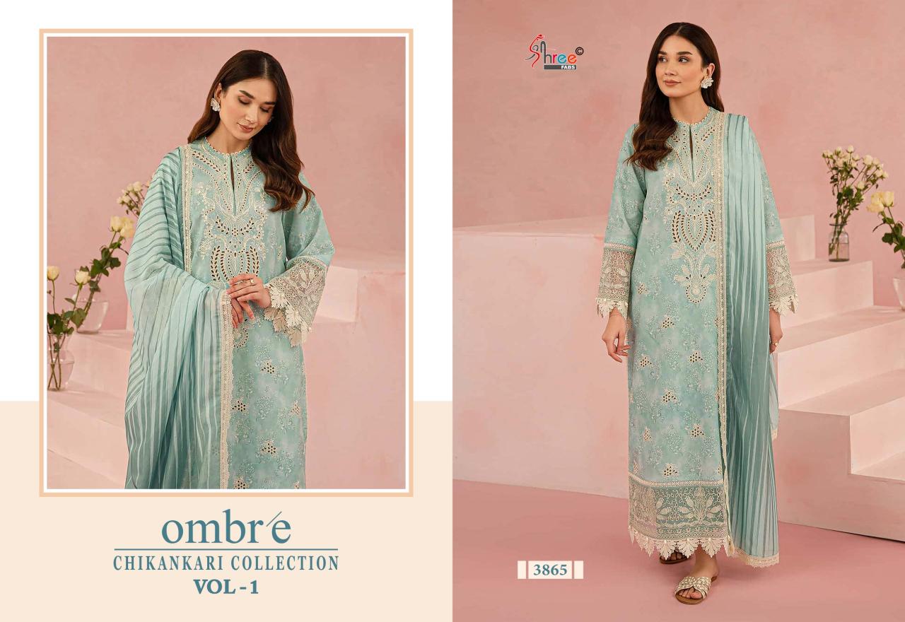 Shree Fabs Ombre Chikankari Lawn Collection Vol 1 catalog Cotton Duppatta cheap pakistani suits online uk