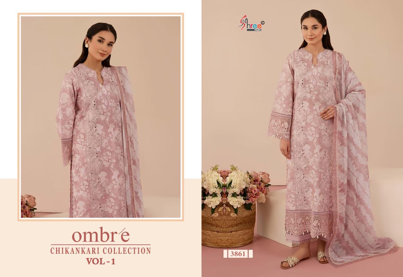 Shree Fabs Ombre Chikankari Lawn Collection Vol 1 catalog Chiffon Duppatta chennai salwar kameez wholesaler