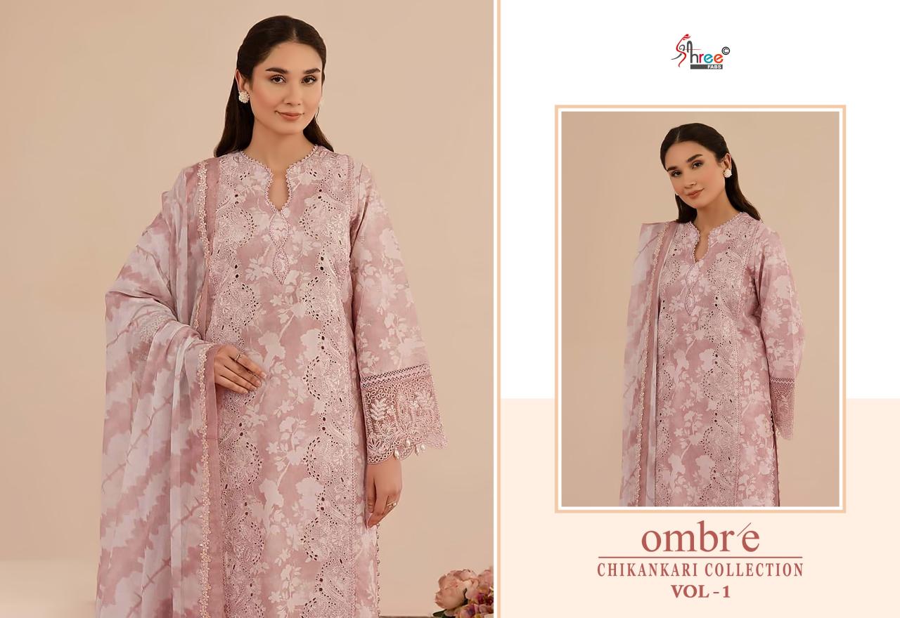 Shree Fabs Ombre Chikankari Lawn Collection Vol 1 catalog Chiffon Duppatta chennai salwar kameez wholesaler