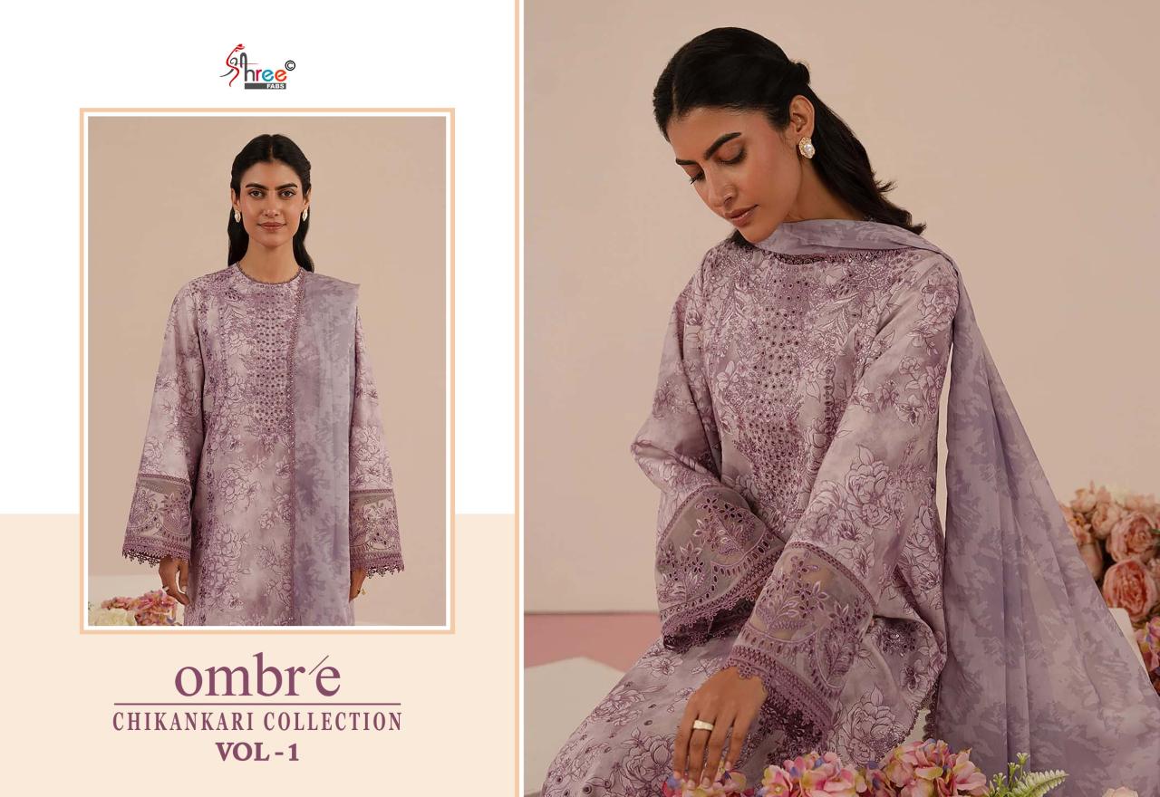 Shree Fabs Ombre Chikankari Lawn Collection Vol 1 catalog Chiffon Duppatta chennai salwar kameez wholesaler