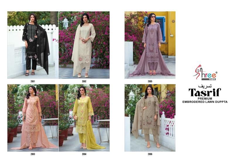 Shree Fabs Tasrif Premium embroderd lawn Dupatta catalog pakistani suits dealers in mumbai