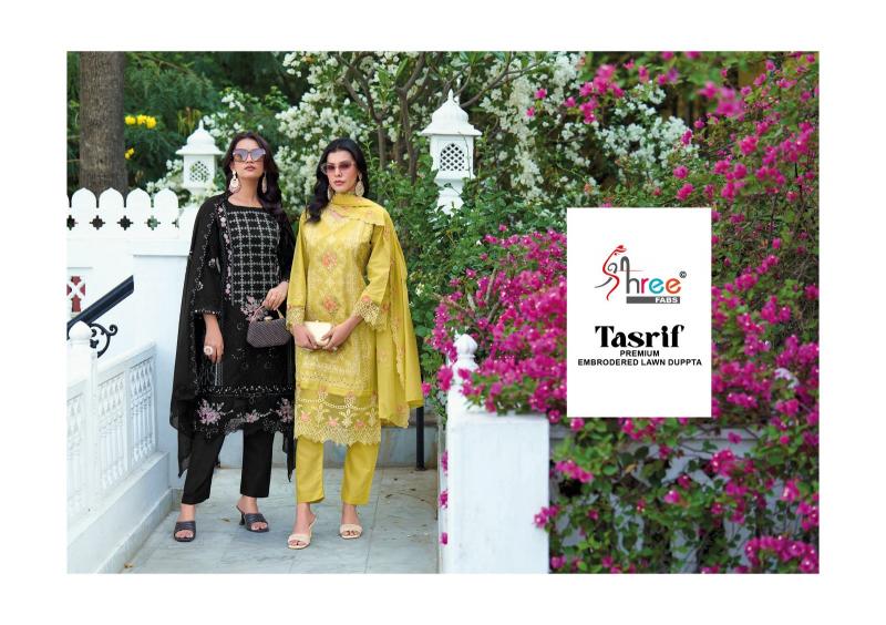 Shree Fabs Tasrif Premium embroderd lawn Dupatta catalog pakistani suits dealers in mumbai