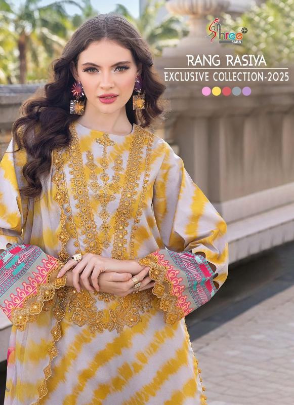 Shree Rang rasiya exclusive collection 2025 catalog Chiffon Duppatta pakistani designer plazo suits with price