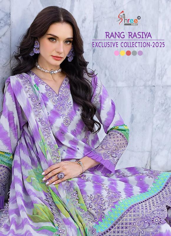 Shree Rang rasiya exclusive collection 2025 catalog Chiffon Duppatta pakistani designer plazo suits with price