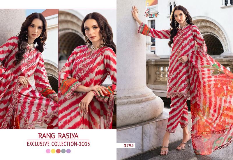 Shree Rang rasiya exclusive collection 2025 catalog Chiffon Duppatta pakistani designer plazo suits with price