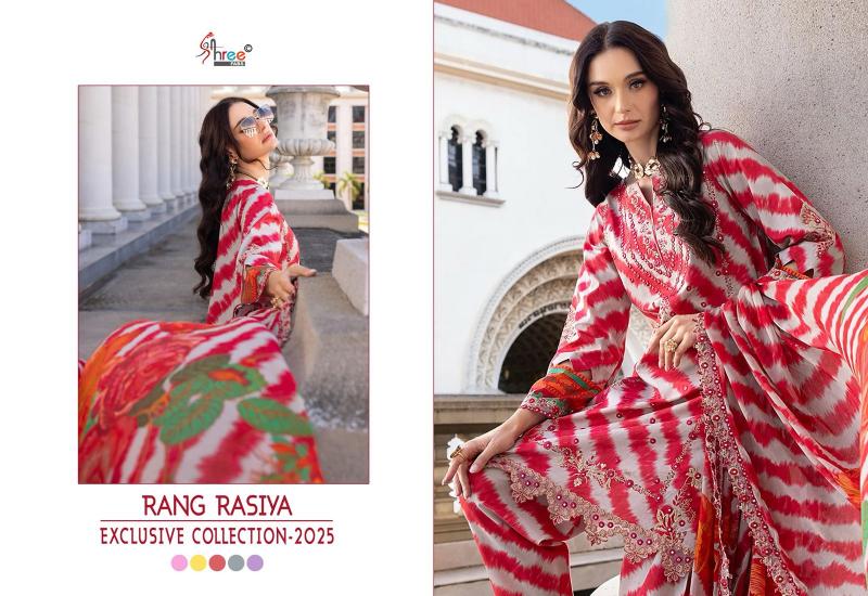 Shree Rang rasiya exclusive collection 2025 catalog Chiffon Duppatta pakistani designer plazo suits with price