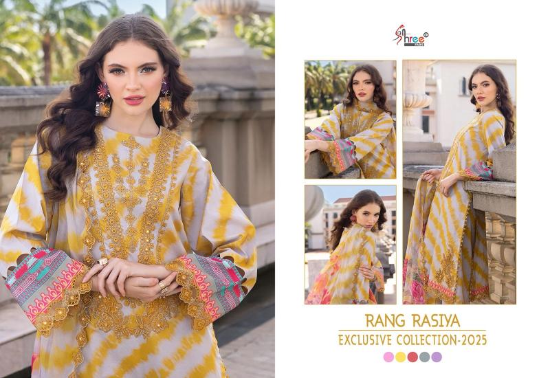 Shree Rang rasiya exclusive collection 2025 catalog Chiffon Duppatta pakistani designer plazo suits with price