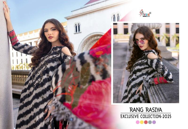 Shree Rang rasiya exclusive collection 2025 catalog Chiffon Duppatta pakistani designer plazo suits with price