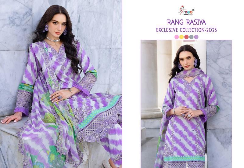 Shree Rang rasiya exclusive collection 2025 catalog Cotton Duppatta pakistani designer salwar kameez suits