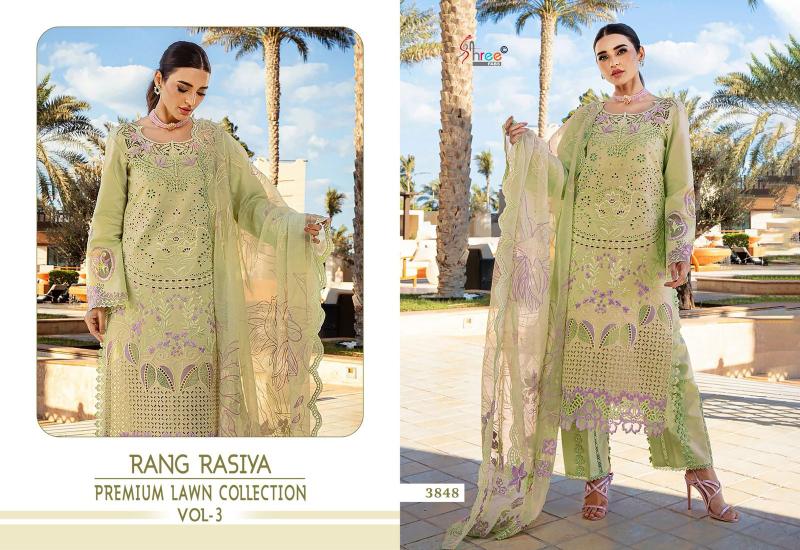 Shree Rang Rasiya Premium Lawn Vol 3 Catalog muslim pakistani suit
