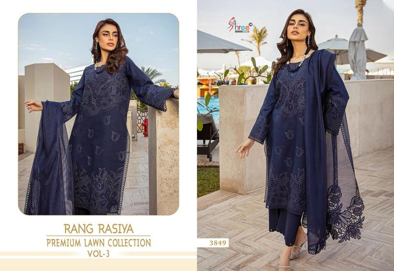 Shree Rang Rasiya Premium Lawn Vol 3 Catalog muslim pakistani suit