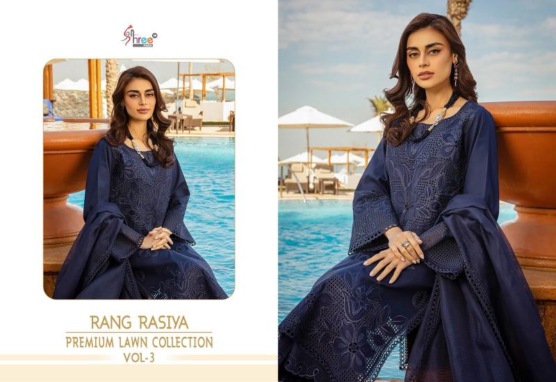 Shree Rang Rasiya Premium Lawn Vol 3 Catalog muslim pakistani suit