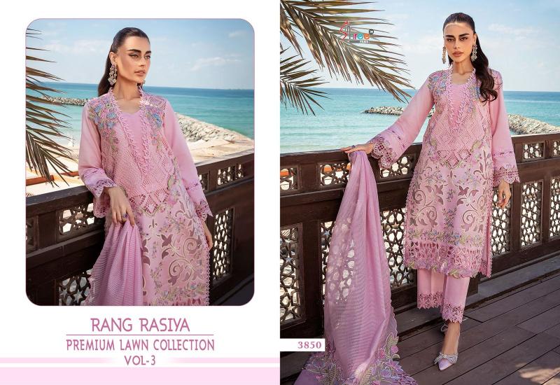Shree Rang Rasiya Premium Lawn Vol 3 Catalog muslim pakistani suit