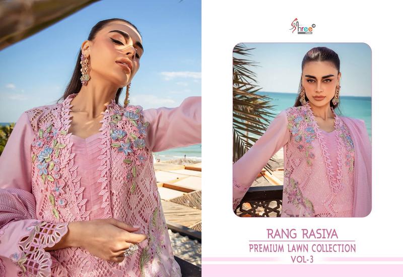 Shree Rang Rasiya Premium Lawn Vol 3 Catalog muslim pakistani suit