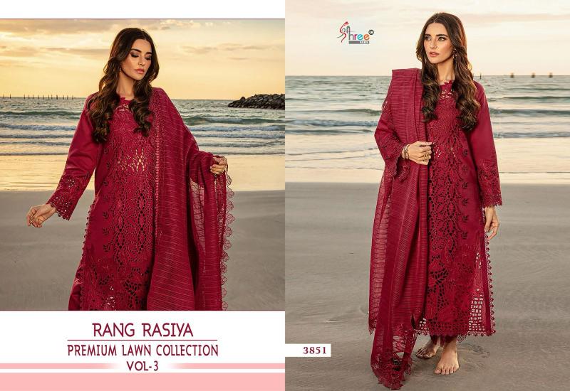 Shree Rang Rasiya Premium Lawn Vol 3 Catalog muslim pakistani suit