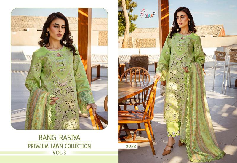Shree Rang Rasiya Premium Lawn Vol 3 Catalog muslim pakistani suit