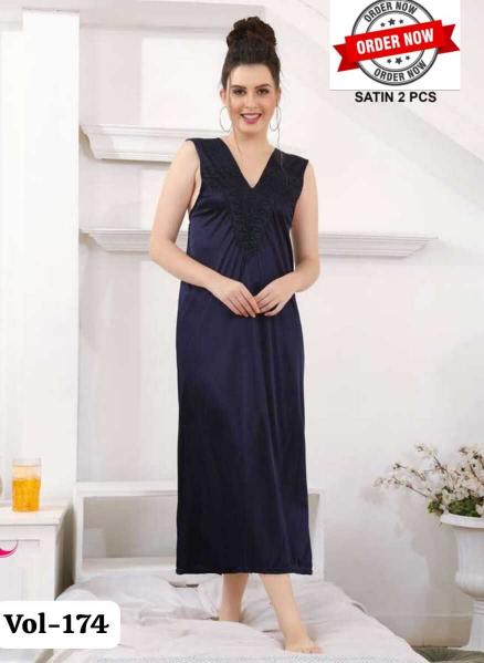 Summer Special Shinker Satin 2 Pcs Gown Nighty VOL.PC 174 catalog nighty for women