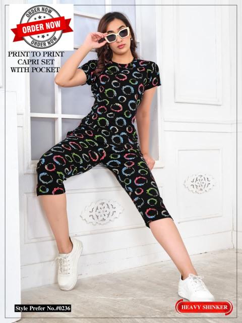 Summer Special VOL.#AT0236 Catalog Capri Set With Pocket Night Suit
