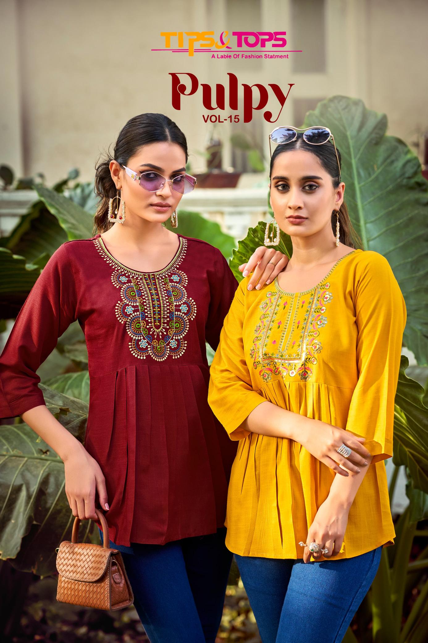 Tips & Tops Pulpy Vol 15 Catalog burning short kurtis for womens india