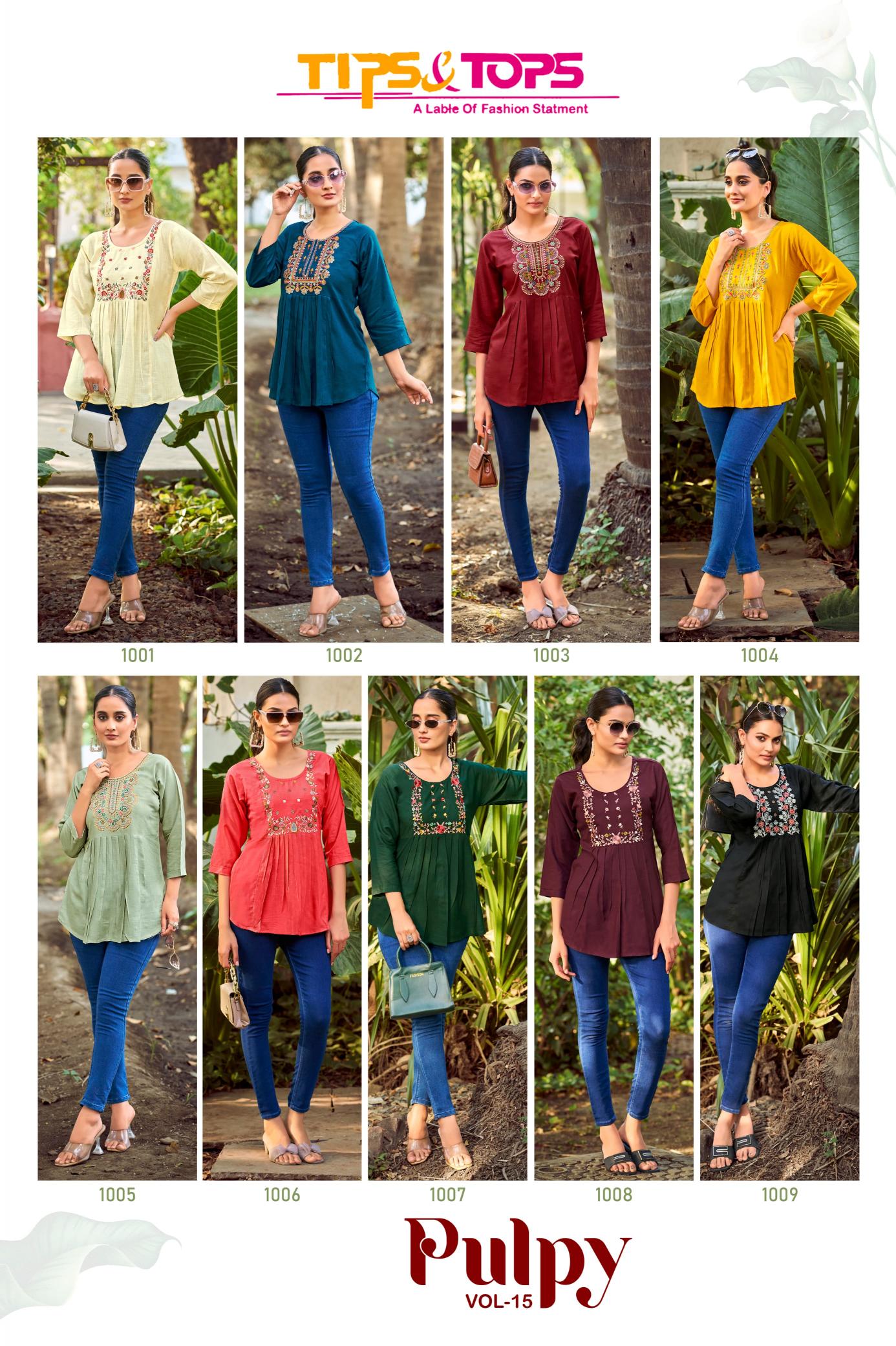 Tips & Tops Pulpy Vol 15 Catalog burning short kurtis for womens india