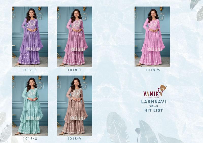 Vamika Lakhnavi Vol 3 (D.NO.1018S To 1018W) Catalog pakistani kurtis wholesale in india